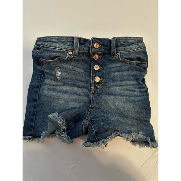 Old Navy Girls Size 10 Blue Denim Butterfly Embroidered Shorts - Picture 4 of 11